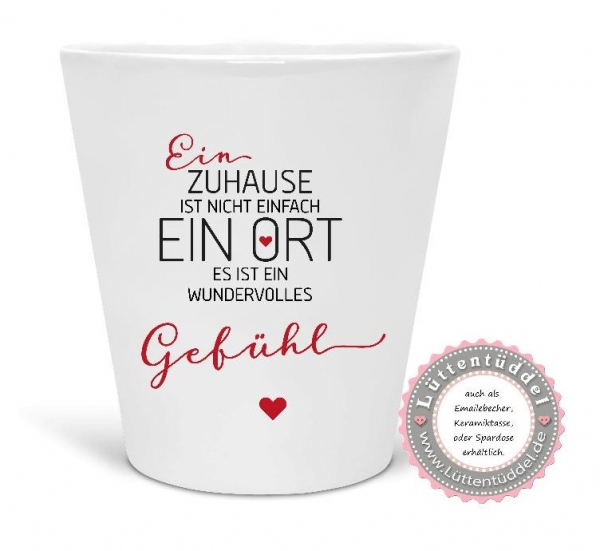 zauberhafter Blumentopf Blumenvase Zuhause Gefühl Mama Muttertag Geburtstag Geschenk, Familie Einzug Einweihung ...von Lüttentüddel®